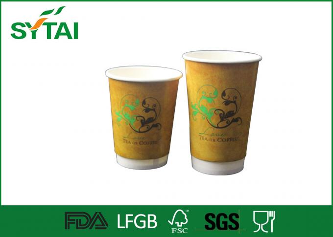 Dauerhaftes 12oz isolierte die Papierkaffeetassen, die mit dem beschichteten PET Wegwerf sind