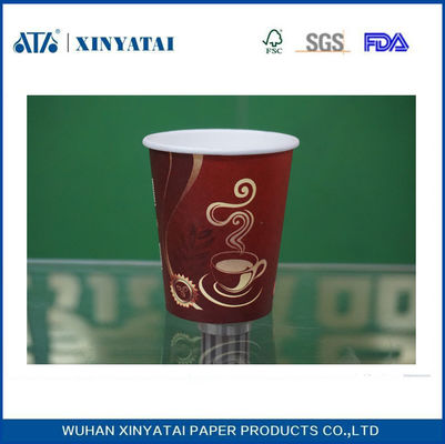 China 10 Unzen Kundenspezifische Einzel PE-Beschichtung Papier Adiabatische Einwegbecher für Heißgetränke fournisseur