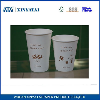 China Biologisch abbaubare Weiße Einweg-Becher mit Logo Customized Printing fournisseur