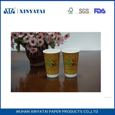 China Double Wall Einweg-Papierkaffeetassen / Recycled Gedrucktes Papier Espressotassen fournisseur
