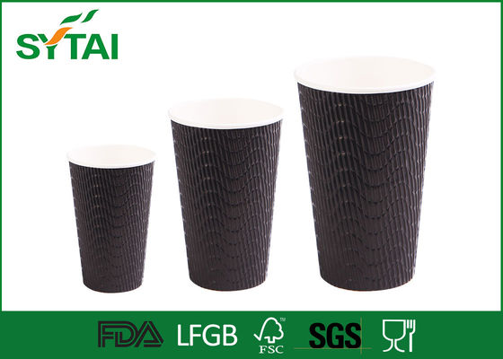 China Kräuselungs-Wand-heißer Tee-förderndes Papierkaffeetasse-Gewohnheits-Logo fournisseur