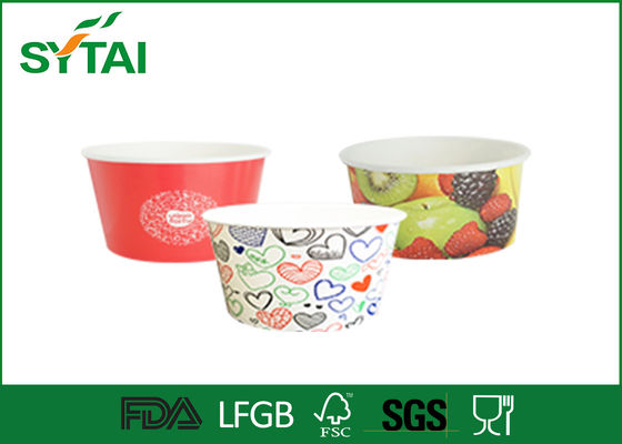 China 9 Unzen Logo bedruckt Doppel PE Einweg-Papier Eisbecher / Joghurtbecher mit Deckel fournisseur