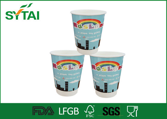 China Isolierte Doppelschalig Paper Coffee Cup für heißen Kaffee trinkt / kalt Getränke fournisseur