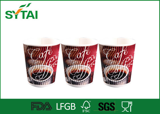 China Isolier-kundenspezifisches Logo 14oz druckte Kräuselungs-Papierschalen für heißen Kaffee fournisseur