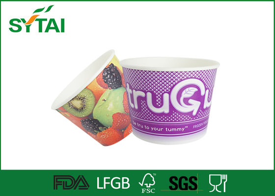 China Logo 12oz druckte JogurtEiscreme-Papierschalen mit Deckeln, FDA fournisseur