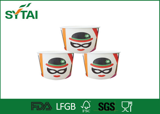 China Kundenspezifische Logo-Papier-Eiscreme-Schalen/biologisch abbaubarer Papiereisbecher Charakter-Entwurf fournisseur