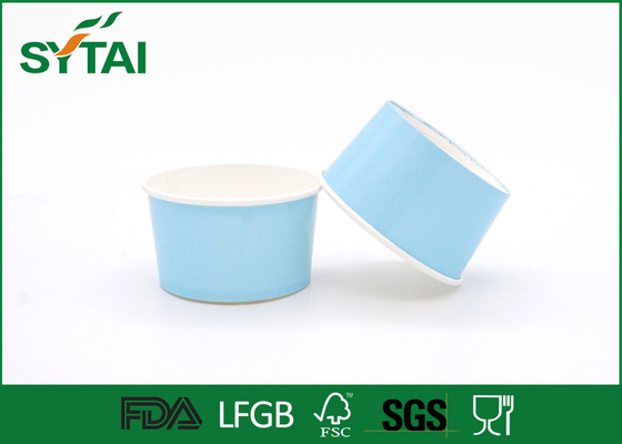 China Blaues Logo aufbereitete Eiscreme-Papierschalen, Wegwerfeisbecher Customizea fournisseur