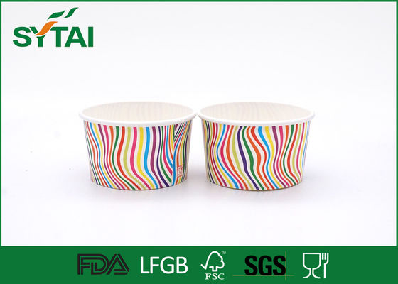 China Streifen-Muster-Papier-Eiscreme-Schalen, Wegwerfeiscreme-Schalen besonders angefertigt fournisseur