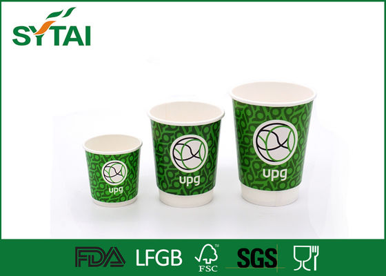 China Verschiedener Größen-Nahrungsmittelgrad-Grün-Fußballmuster Drucksache-Cup für das heiße Trinken fournisseur