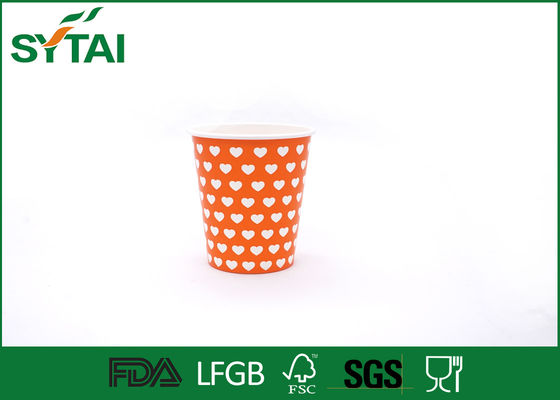 China Orange Farbreizend heißer Getränk-Papierschalen-herrlicher Wegwerfentwurf fournisseur