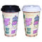 12 Unzen Logo bedruckt Einzel Wall Paper Cups für heiße Getränke, Einweg Kaffeetassen mit Deckel fournisseur