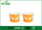 Biologisch abbaubare orange freundliche Papiereisbecher Eco mit Deckeln fournisseur