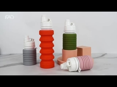 Nahrungsmittel PP Silikon Wasserflasche Klappbar 350ml 550ml 750ml
