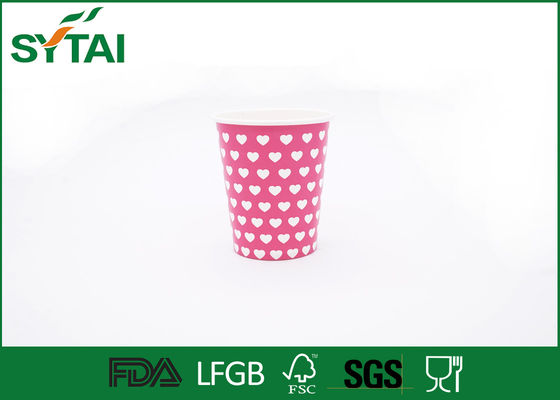 China Höhlt Pfirsich-verschiedenes Größen-heißes Getränk-Papierschalen, Kaffee zum Mitnehmen rosa Farbe fournisseur
